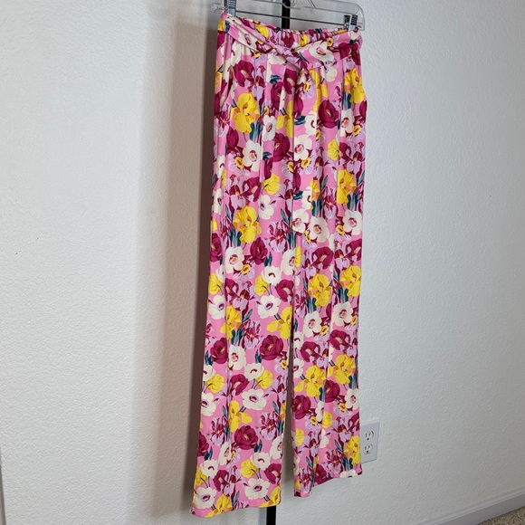 Mayoral Floral Wide Leg Pants - Pink, Yellow, White - Picture 3 of 11